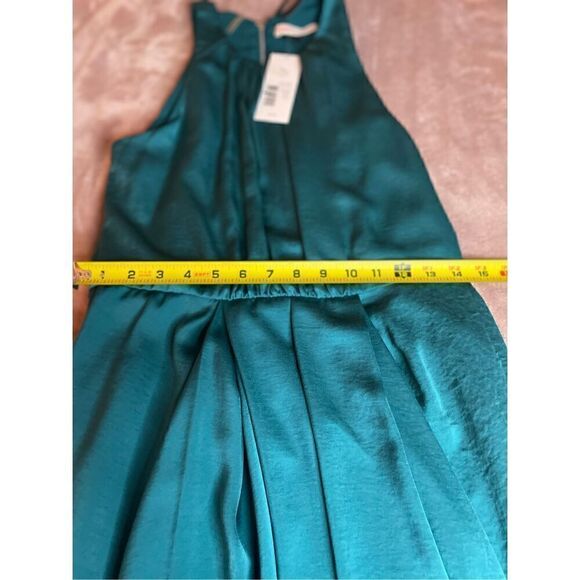 NWT Rebecca Taylor Halter Teal Green Cocktail Mini Dress Size 6 Dinner Datenight - Picture 5 of 14